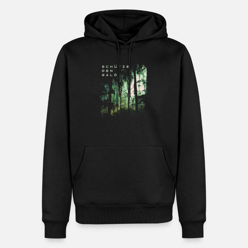 Schütze den Wald - Waldschutz - Männer Premium Bio Hoodie - Schwarz