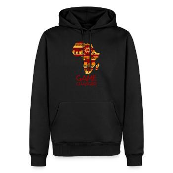 Africa Game Changer - Männer Premium Bio Hoodie - Schwarz - Vorne - Nico (187cm)