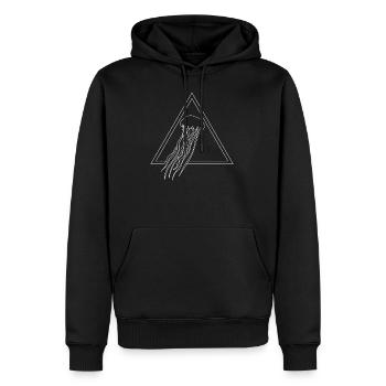 Jellyfish - Men’s Premium Organic Hoodie - black - Front - Nico (187cm)