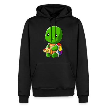 Turtle LGBT Pizza Gay Pride - Men’s Premium Organic Hoodie - black - Front - Nico (187cm)