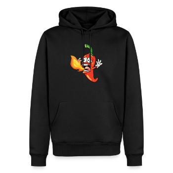 Piment drôle, piments forts pour le barbecue - Sweat à capuche Premium bio Homme - noir - Devant - Nico (187cm)