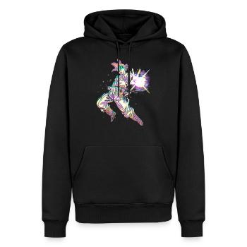 Animierter Stil - Männer Premium Bio Hoodie - Schwarz - Vorne - Nico (187cm)