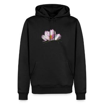 fleur magnifique en rose &blanc, fleurs, fleur - Sweat à capuche Premium bio Homme - noir - Devant - Nico (187cm)
