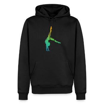 Gymnaste en couleur - Gymnastique - Turner - Sweat à capuche Premium bio Homme - noir - Devant - Nico (187cm)