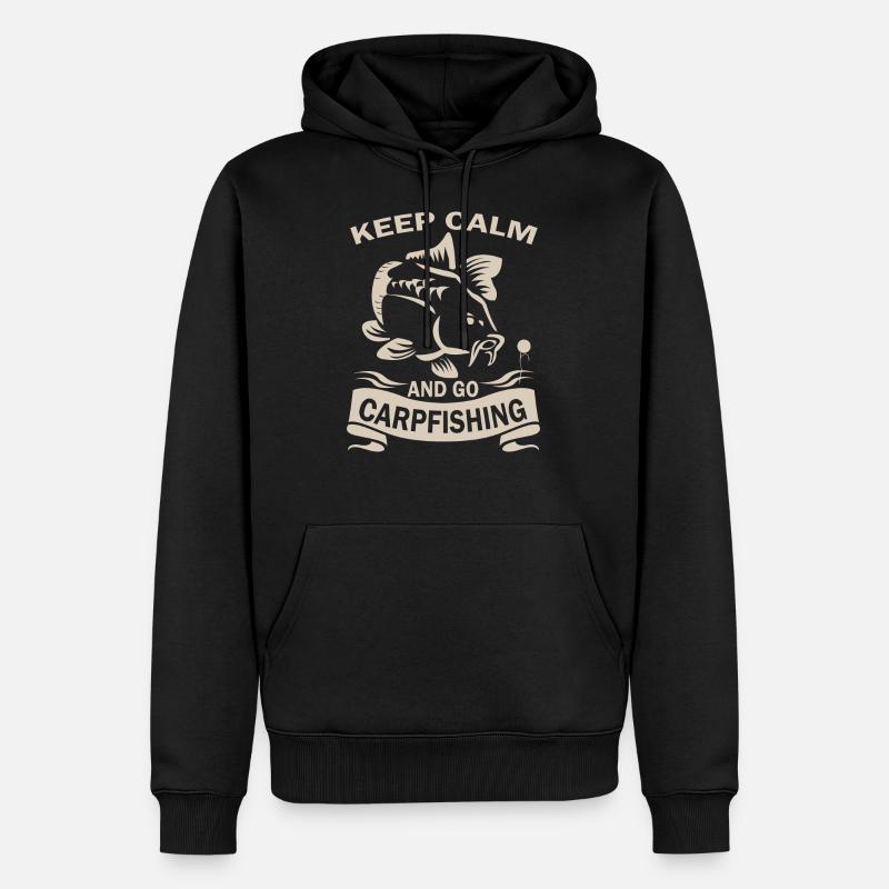 Pêcheur à la carpe - Sweat à capuche Premium bio Homme - noir
