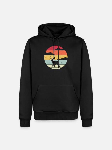 Deer Retro - Men’s Premium Organic Hoodie - black