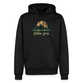 Nature Lover Berge wandern Spruch Naturfreund - Männer Premium Bio Hoodie - Schwarz - Vorne - Nico (187cm)