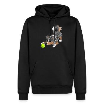 The cutest Shetland - Men’s Premium Organic Hoodie - black - Front - Nico (187cm)