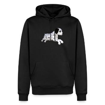 Chien chiot dalmatien - Sweat à capuche Premium bio Homme - noir - Devant - Nico (187cm)