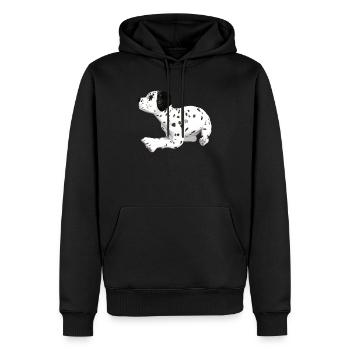 Chien chiot dalmatien - Sweat à capuche Premium bio Homme - noir - Devant - Nico (187cm)