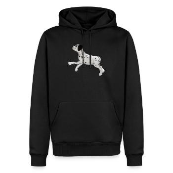 Chien chiot dalmatien - Sweat à capuche Premium bio Homme - noir - Devant - Nico (187cm)