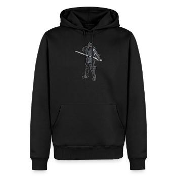 Chevaliers - Sweat à capuche Premium bio Homme - noir - Devant - Nico (187cm)