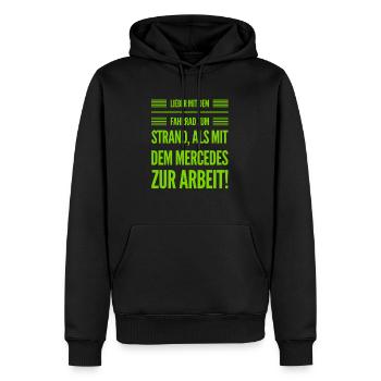 lieber mit dem Fahrrad als mit dem - Männer Premium Bio Hoodie - Schwarz - Vorne - Nico (187cm)