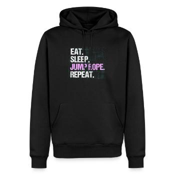 Rope Skipping Eat Sleep Jump Rope Repeat - Männer Premium Bio Hoodie - Schwarz - Vorne - Nico (187cm)