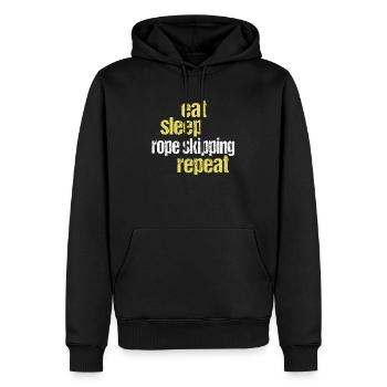 Eat Sleep Rope Skipping Repeat Seilspringen - Männer Premium Bio Hoodie - Schwarz - Vorne - Nico (187cm)