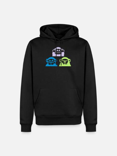 Triangle de trois singes - Sweat à capuche Premium bio Homme - noir