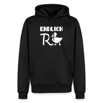 Rente Ente endlich für Rentner und Rentnerin - Männer Premium Bio Hoodie - Schwarz - Vorne - Nico (187cm)