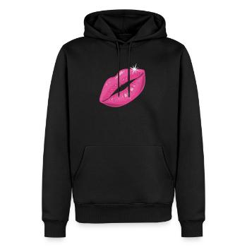Party Pink Lippenstift Kuss Kussmund - Männer Premium Bio Hoodie - Schwarz - Vorne - Nico (187cm)