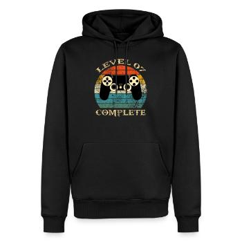Level 7 complete funny gift/ 7th anniversary gift - Men’s Premium Organic Hoodie - black - Front - Nico (187cm)