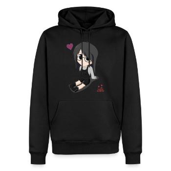 chibi anime girl shoujo - Sweat à capuche Premium bio Homme - noir - Devant - Nico (187cm)