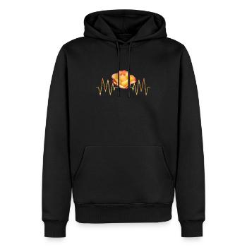 Rose, Herzschlag, Rosen, Blume, Herz, Frequenz - Männer Premium Bio Hoodie - Schwarz - Vorne - Nico (187cm)