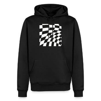 Un motif d'illusion d'optique façonne un cadeau de géométrie - Sweat à capuche Premium bio Homme - noir - Devant - Nico (187cm)