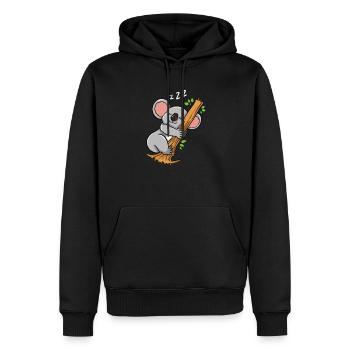 Koala endormi koala ours australie - Sweat à capuche Premium bio Homme - noir - Devant - Nico (187cm)