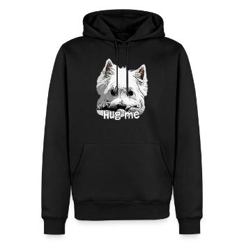 Westie Hug Me Hug me West Highland Terrier - Sweat à capuche Premium bio Homme - noir - Devant - Nico (187cm)