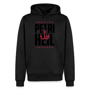 Petri Heil pêche pêche - Sweat à capuche Premium bio Homme - noir - Devant - Nico (187cm)