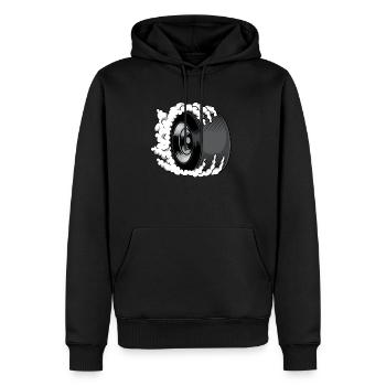 Donner des pneus en caoutchouc à la combustion automatique - Sweat à capuche Premium bio Homme - noir - Devant - Nico (187cm)