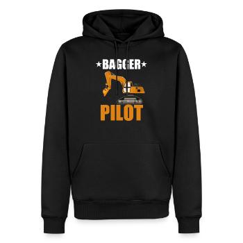 Bagger Pilot Shirt • Baggern • Bagger Geschenk - Männer Premium Bio Hoodie - Schwarz - Vorne - Nico (187cm)