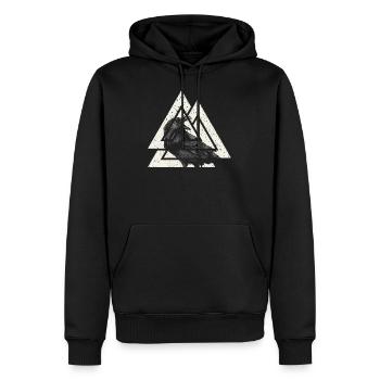 Odin node with raven - Men’s Premium Organic Hoodie - black - Front - Nico (187cm)