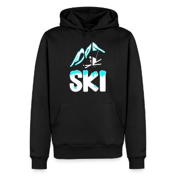 faire du ski - Sweat à capuche Premium bio Homme - noir - Devant - Nico (187cm)