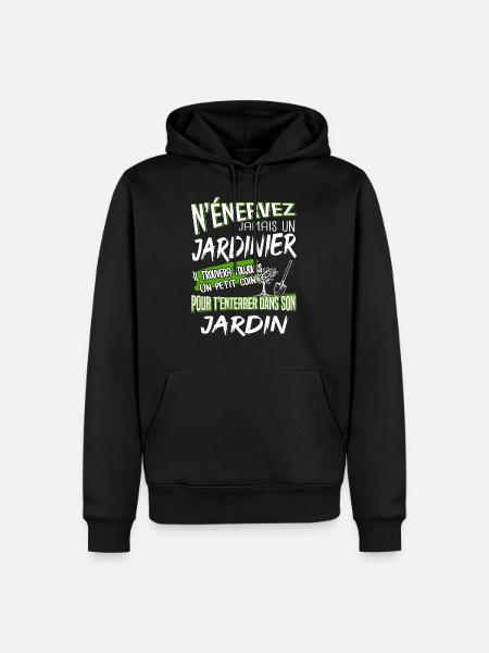 jardinier jardin - Sweat à capuche Premium bio Homme - noir