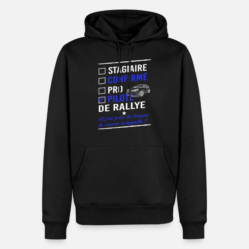 Pilote de rallye - Sweat à capuche Premium bio Homme - noir