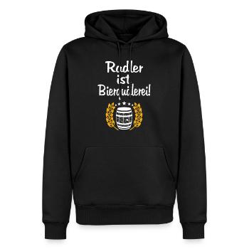 Radler Bierquälerei Spruch - Männer Premium Bio Hoodie - Schwarz - Vorne - Nico (187cm)