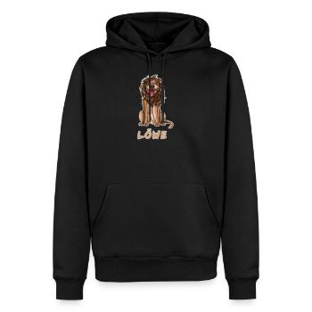 löwe - Männer Premium Bio Hoodie - Schwarz - Vorne - Nico (187cm)
