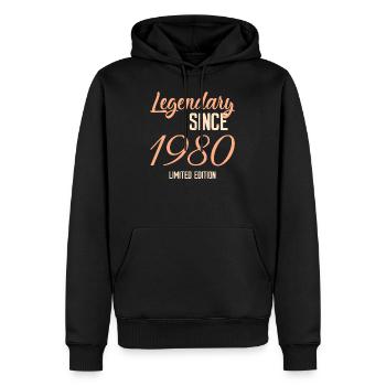 Legendary since 1980 limited edition - Männer Premium Bio Hoodie - Schwarz - Vorne - Nico (187cm)