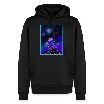 champignons magiques - Sweat à capuche Premium bio Homme - noir - Devant - Nico (187cm)
