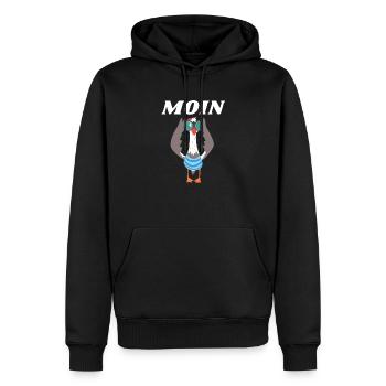 Moin Mouettes Nord Allemagne du Nord Côte de mer du Nord - Sweat à capuche Premium bio Homme - noir - Devant - Nico (187cm)