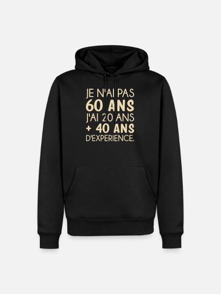 60 ans anniversaire - Sweat à capuche Premium bio Homme - noir