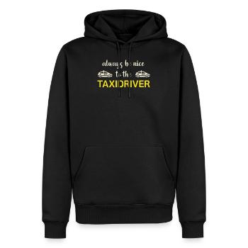 conducteur de taxi - Sweat à capuche Premium bio Homme - noir - Devant - Nico (187cm)