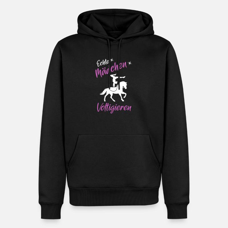 Echte Mädchen voltigieren - Männer Premium Bio Hoodie - Schwarz