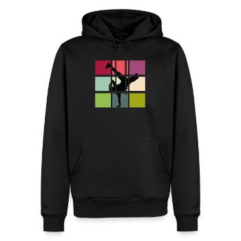 Breakdance breaker retro bboy - Männer Premium Bio Hoodie - Schwarz - Vorne - Nico (187cm)