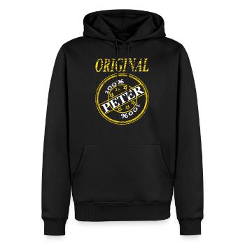 mein Name ist Peter Original Peter 100% Peter - Männer Premium Bio Hoodie - Schwarz - Vorne - Nico (187cm)