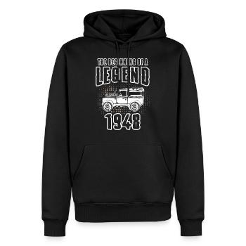 Légende de Landy - Sweat à capuche Premium bio Homme - noir - Devant - Nico (187cm)