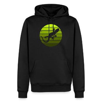 Eidechse Gecko Salamander Reptil Echse Sunset - Männer Premium Bio Hoodie - Schwarz - Vorne - Nico (187cm)