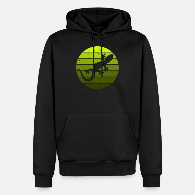Eidechse Gecko Salamander Reptil Echse Sunset - Männer Premium Bio Hoodie - Schwarz
