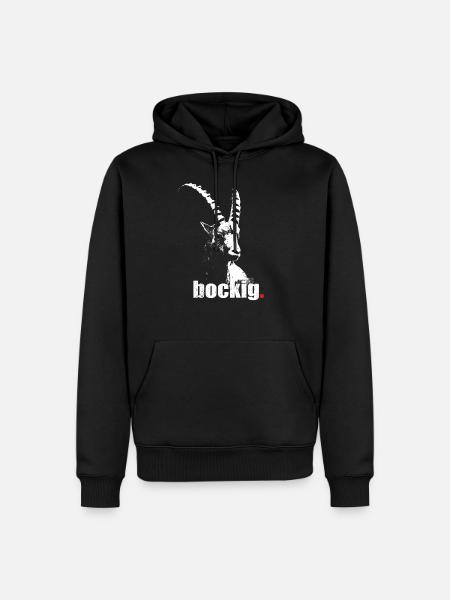bockig - Männer Premium Bio Hoodie - Schwarz