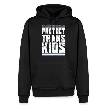 Protect Trans Kids LGBT Transgender - Men’s Premium Organic Hoodie - black - Front - Nico (187cm)